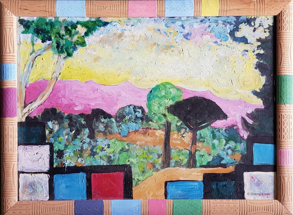 Blick auf den Pratomagno. 2007. Tempera, Öl auf Leinwand.