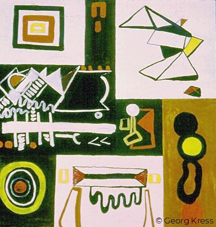 Abstraktion I. 1963. Tempera, Öl auf Leinwand.