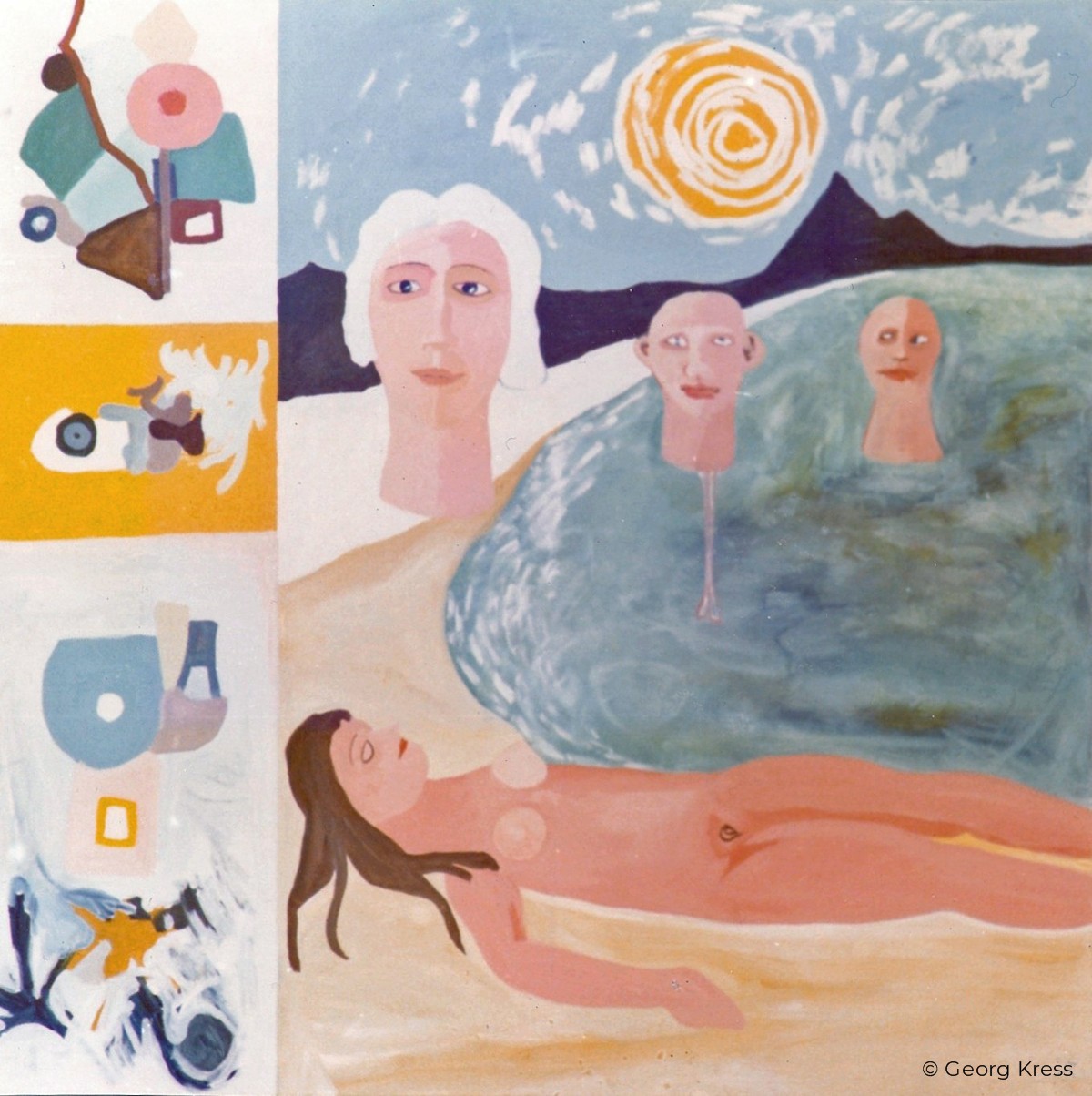 Badende II. 1970. Eitempera.