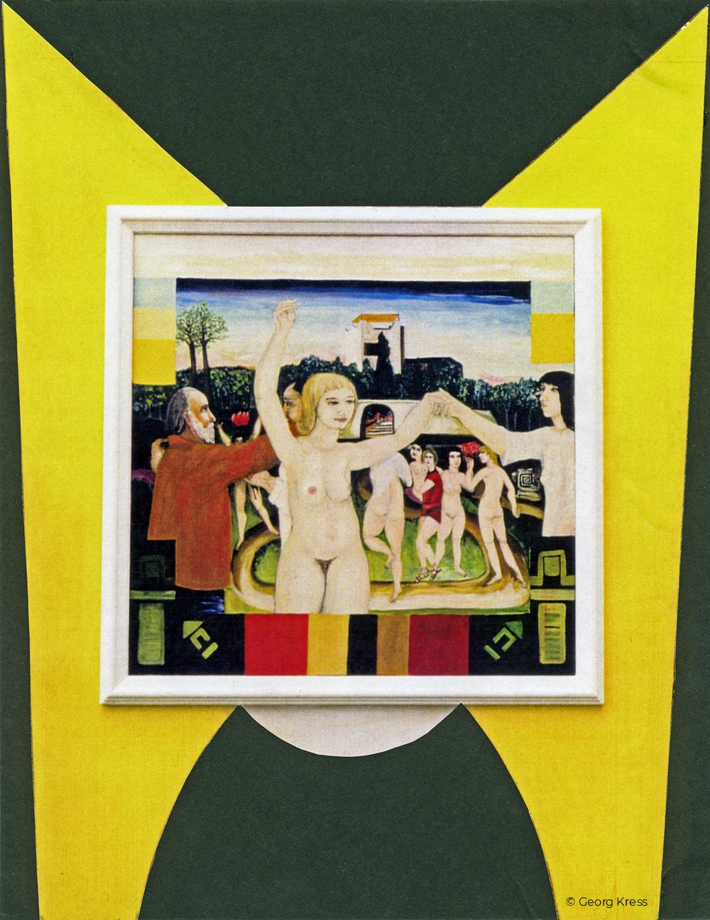 Freundschaft - Leben im Garten. 1987. Eitempera, Öl, Dispersion auf Leinwand, Holz.