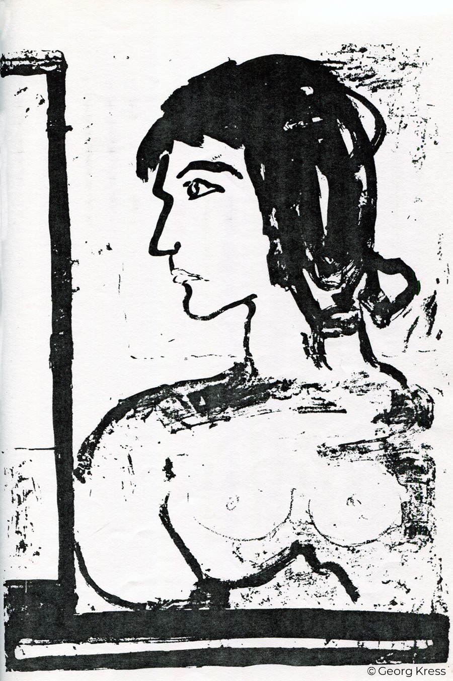 Junge Frau III. 1980. Tusche auf Papier.