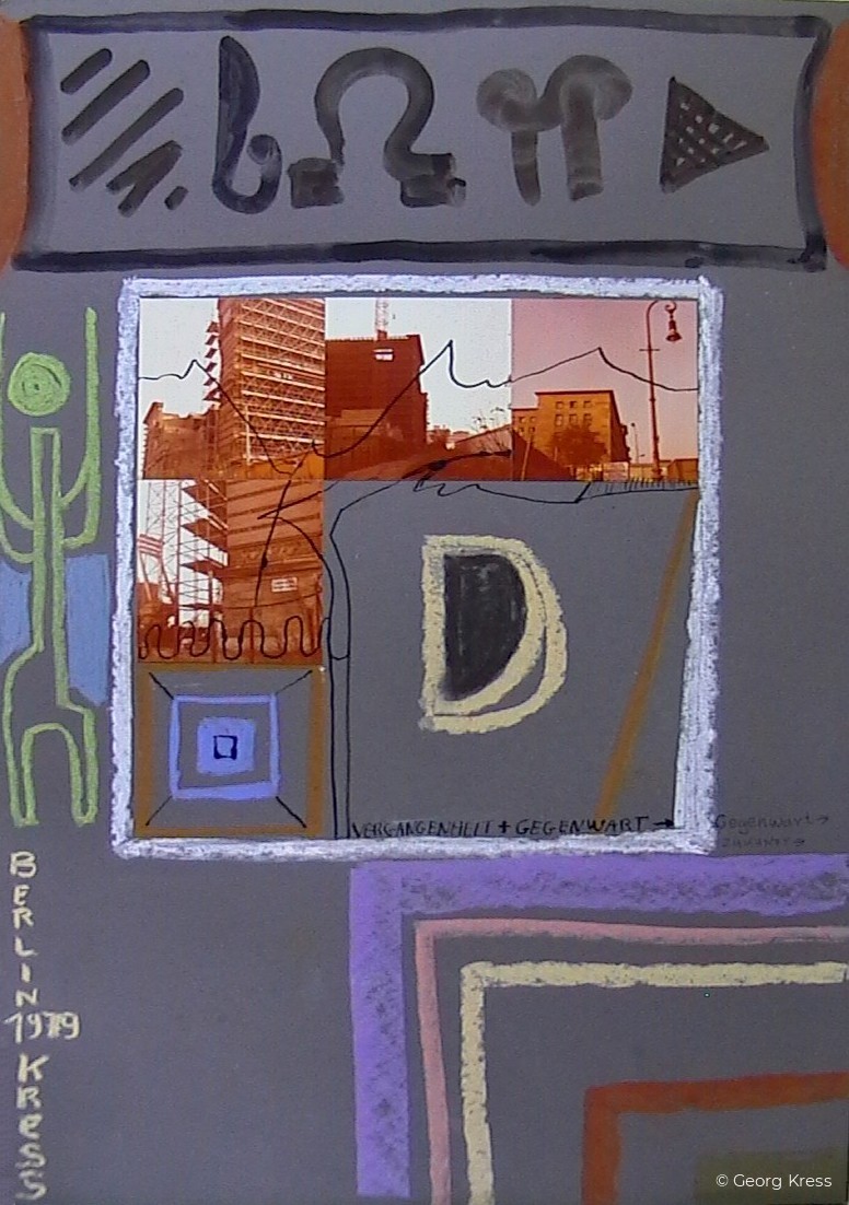 Vergangenheit und Gegenwart. 1979. Foto, Tusche, Pastell auf Papier, Karton.