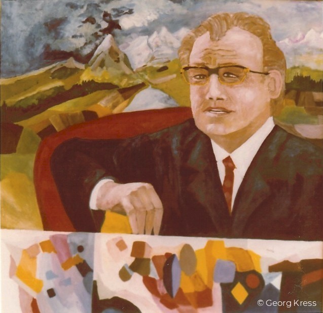 Willy Brandt - Der Staatsphilosoph. 1973. Eitempera auf Leinwand.